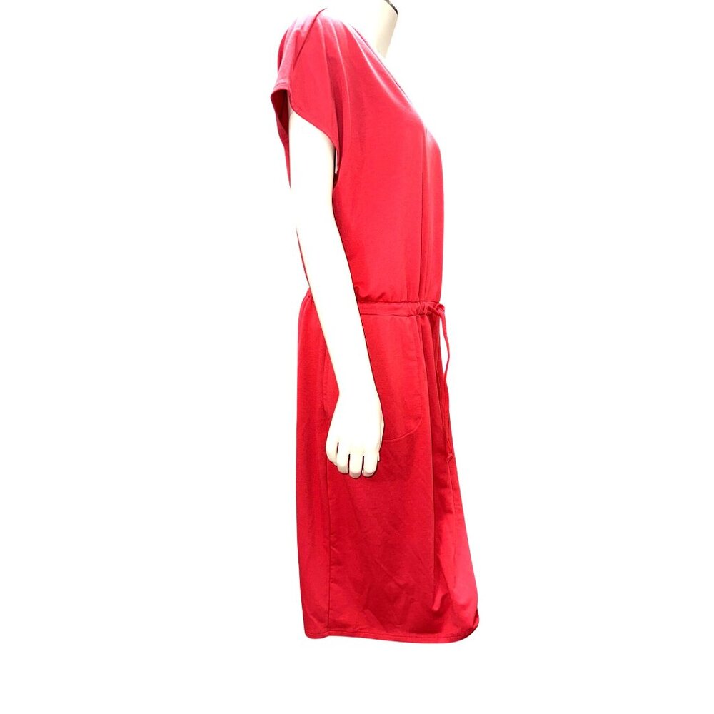 32 Degrees Cool Salmon Pink Short Sleeve Casual Dress Medium Stretch Pockets Sof - Picture 6 of 10
